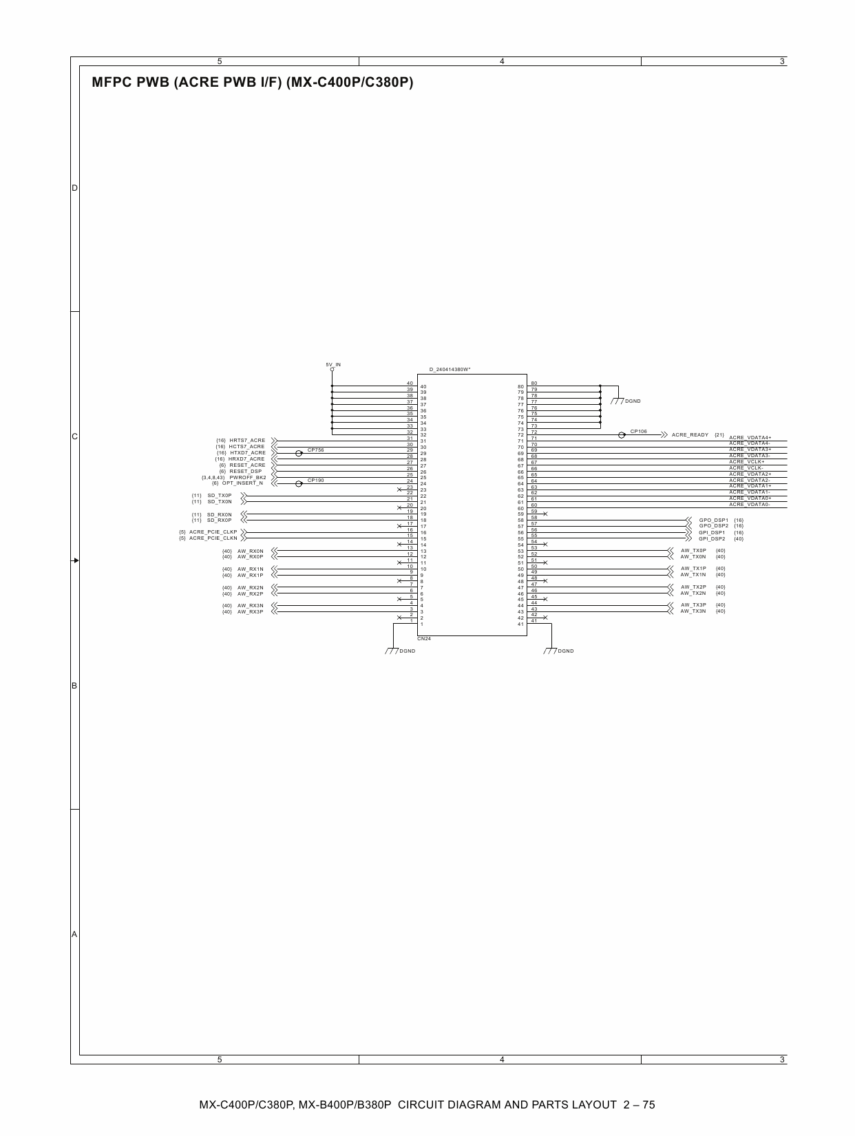 SHARP MX B400 B380 C400 C380 P Circuit Diagrams-5